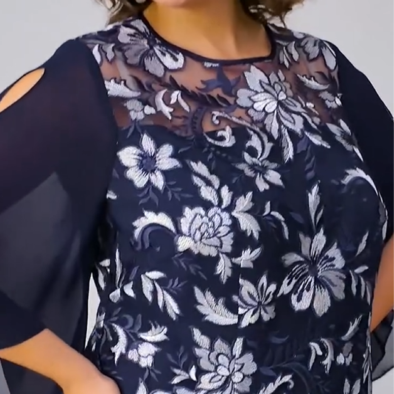 ✨Γυναικείο φόρεμα midi με φλοράλ print και mesh-GR