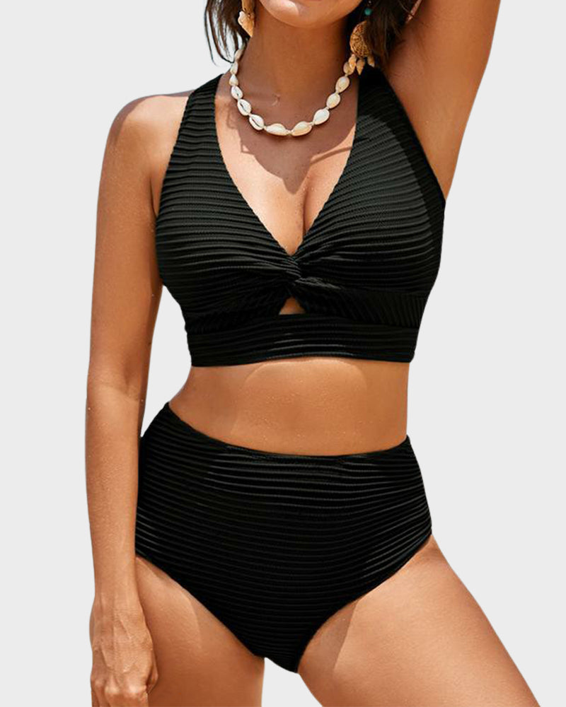 👙Aukšto liemens bikinio komplektas-LT