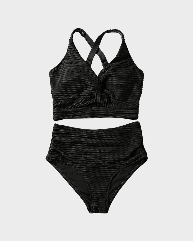 👙Aukšto liemens bikinio komplektas-LT