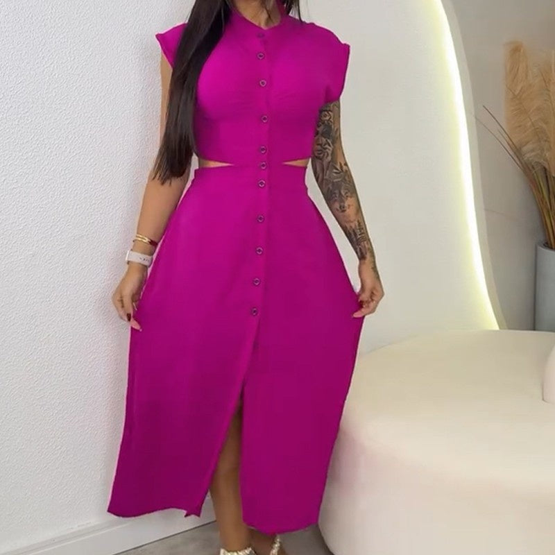 【S-2XL】👗Γυναικείο κομψό φόρεμα με χώρισμα-GR