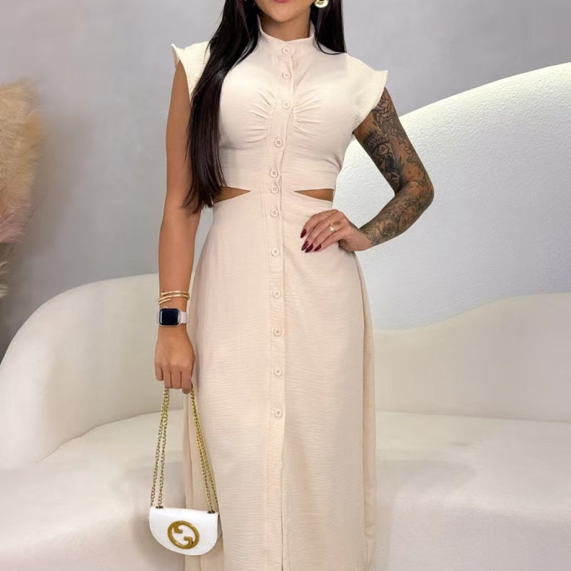 【S-2XL】👗Elegantiška moteriška suknelė su perlenktais kraštais-LT