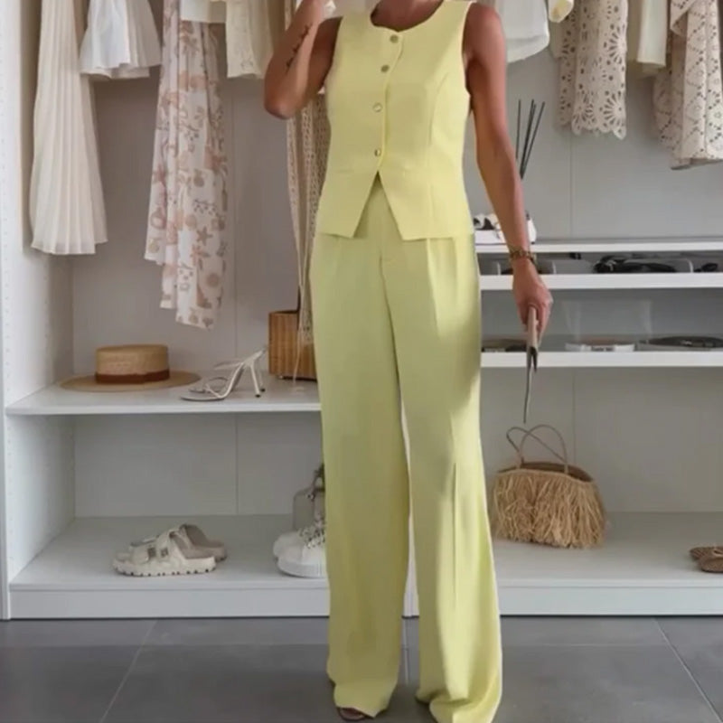 Ženski top brez rokavov in dolge hlače-SI