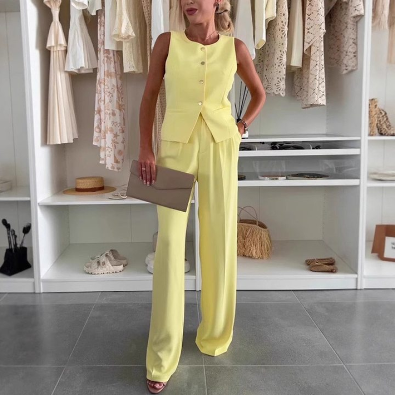 Ženski top brez rokavov in dolge hlače-SI