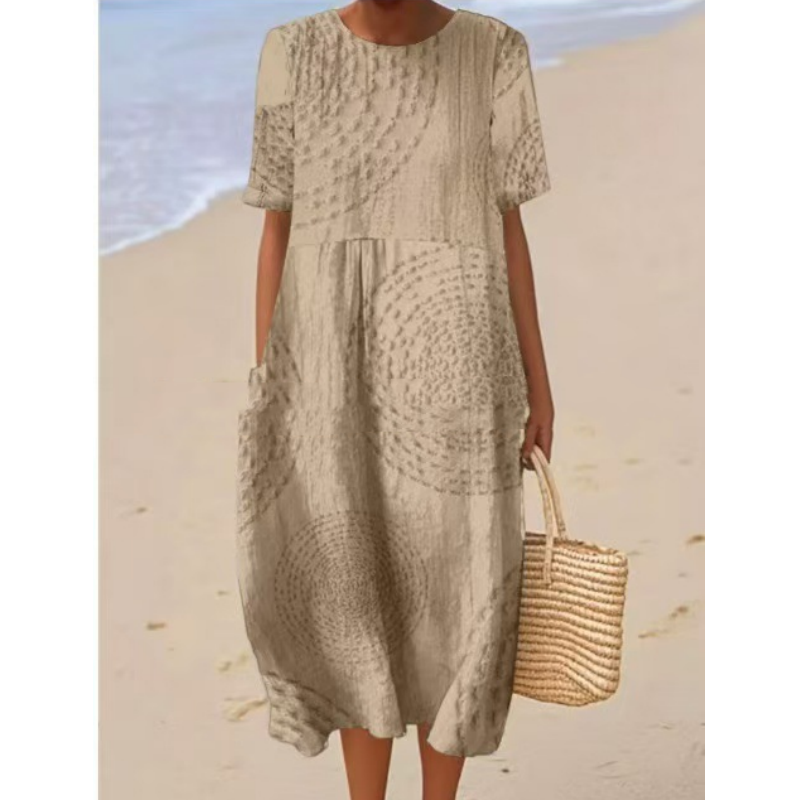 Γυναικείο χαλαρό φόρεμα μίντι-GR