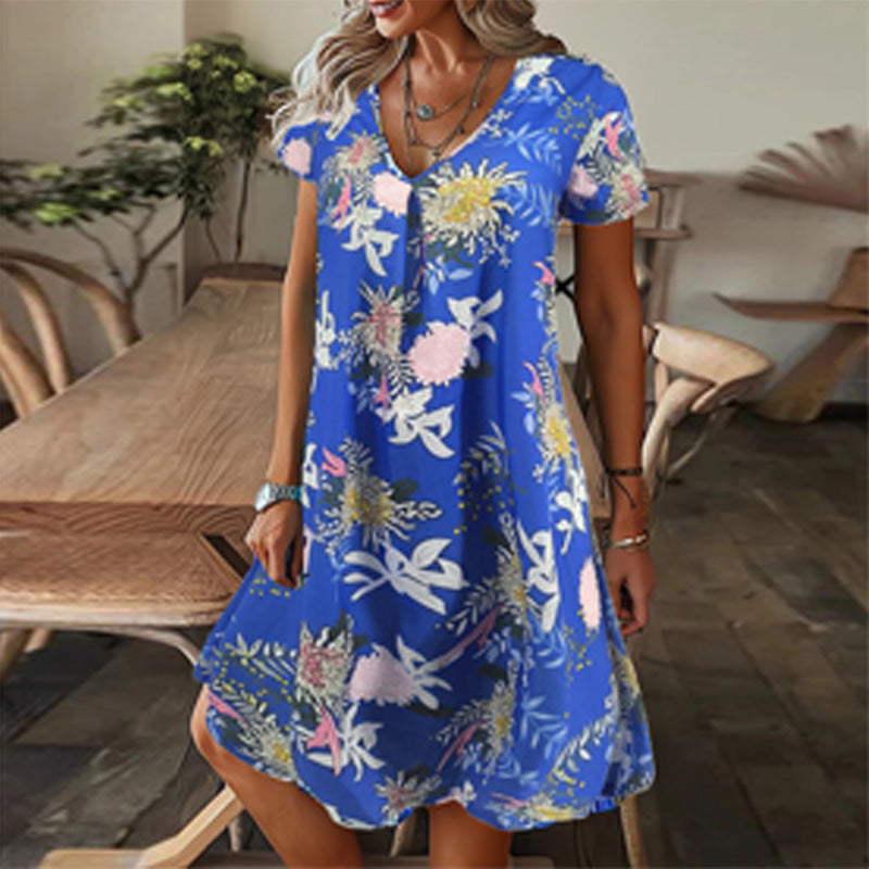 【M-3XL】🌺Κομψό φόρεμα με λουλούδια-GR