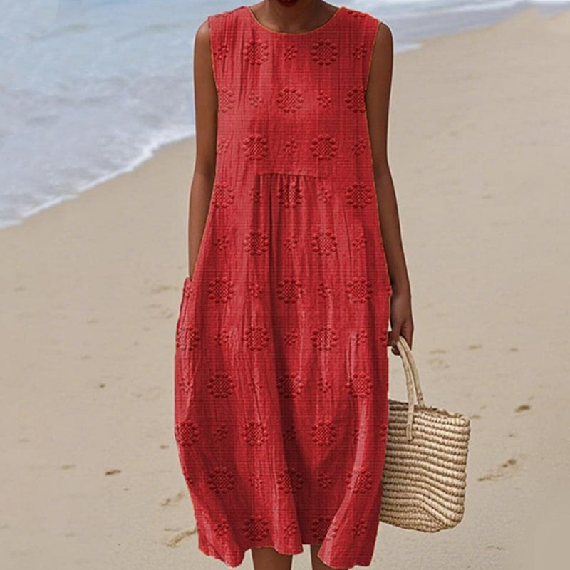 Γυναικείο casual αμάνικο φόρεμα-GR