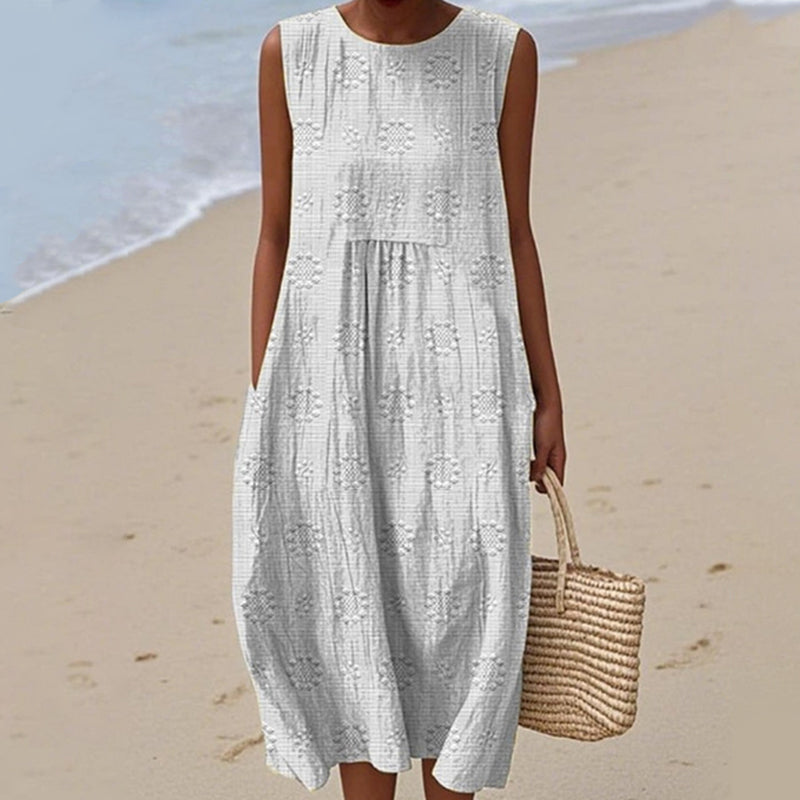 Ženska ležerna obleka brez rokavov-SI