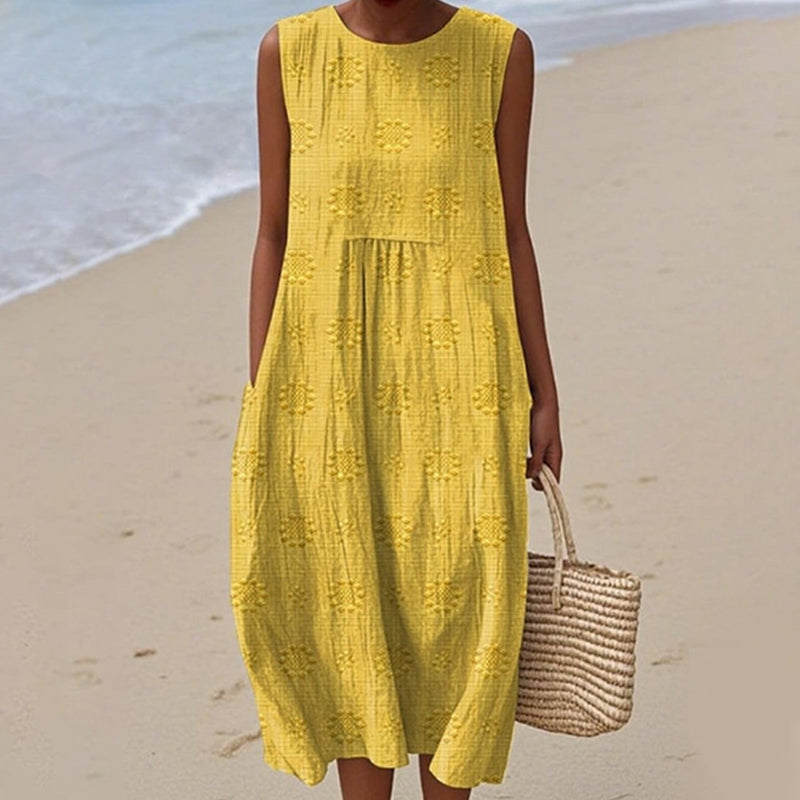 Γυναικείο casual αμάνικο φόρεμα-GR