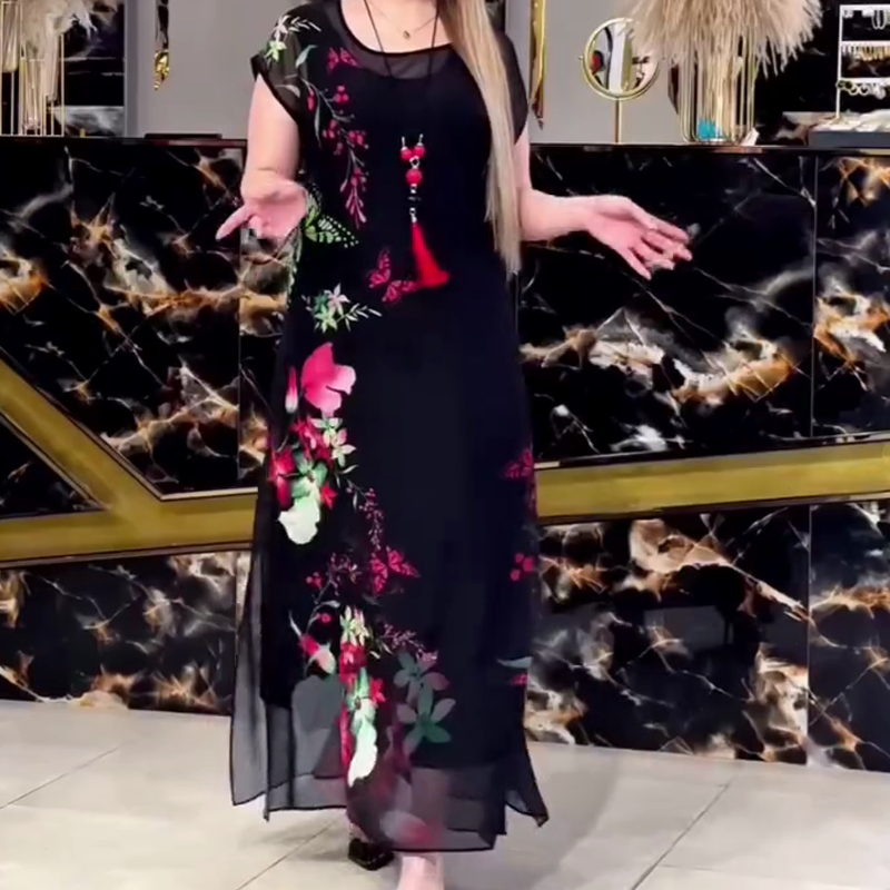 👗Elegantiškos gėlėtos tiulio suknelės moterims🌸-LT