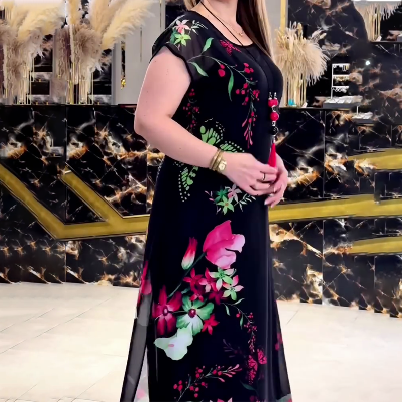 👗Elegantiškos gėlėtos tiulio suknelės moterims🌸-LT