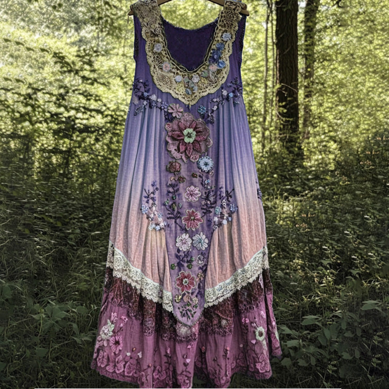 Φόρεμα μίντι με τρισδιάστατη εκτύπωση και λαιμόκοψη U-GR