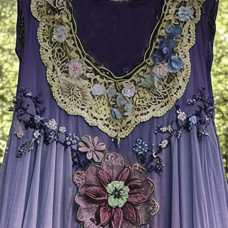 Φόρεμα μίντι με τρισδιάστατη εκτύπωση και λαιμόκοψη U-GR