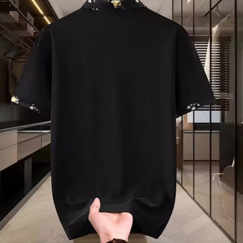 Ανδρικό κοντομάνικο πουκάμισο με στάμπα-GR