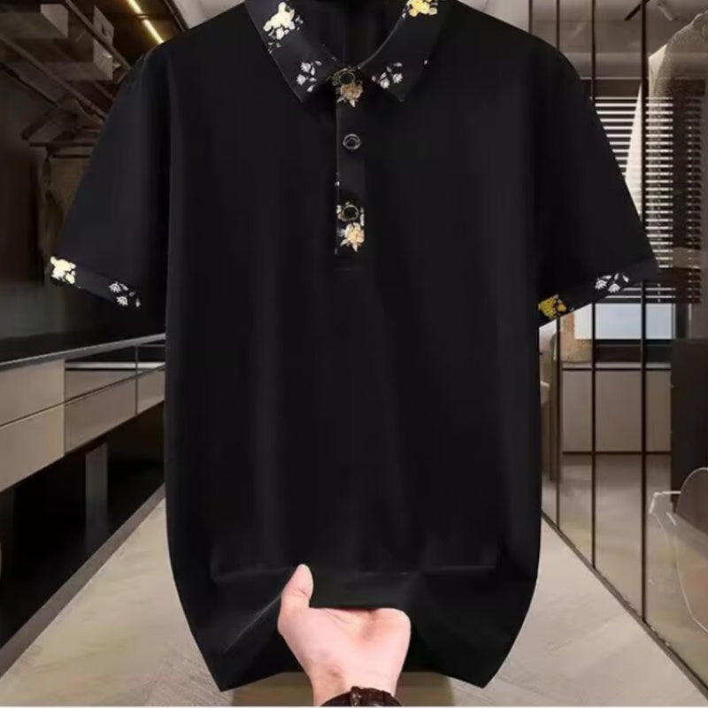 Ανδρικό κοντομάνικο πουκάμισο με στάμπα-GR