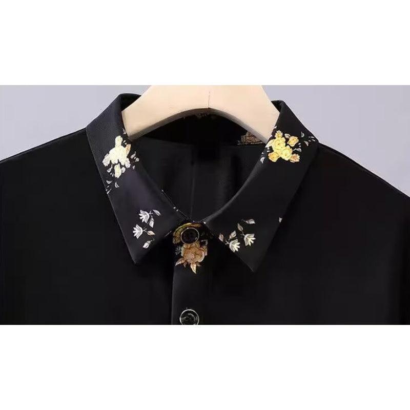 Vyriški trumparankoviai marškiniai su raštu-LT