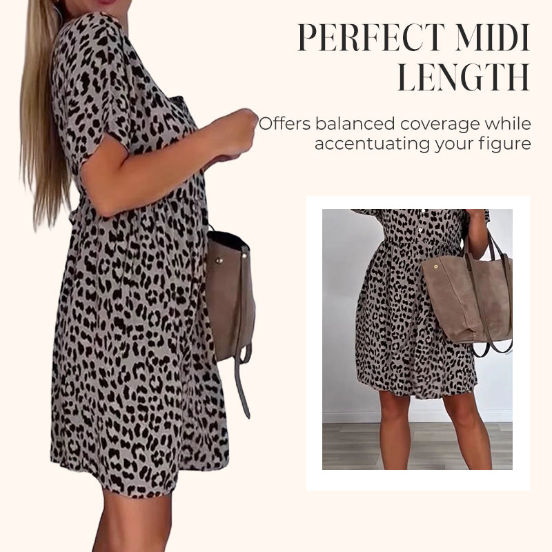 【S-3XL】🌸Obleka s kratkimi rokavi in cvetličnim vzorcem-SI