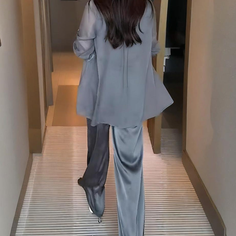 Ženski 3-delni komplet: majica, telovnik in hlače-SI