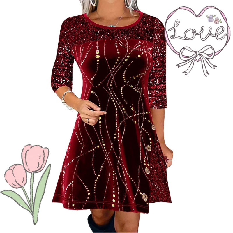 ✨Κομψό φόρεμα σε γραμμή Α με παγιέτες-GR