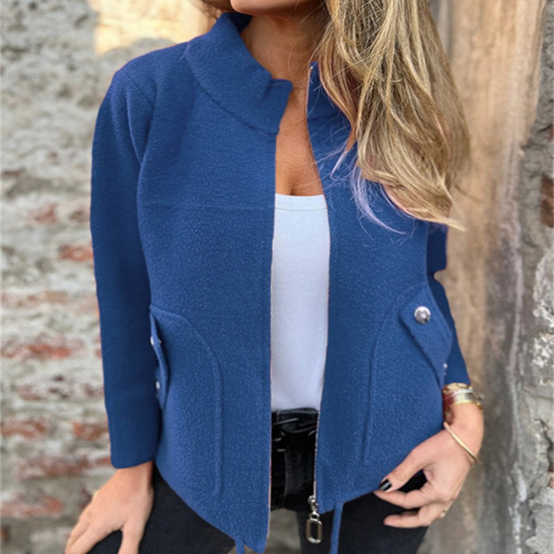 🧥 Casual μπουφάν με ψηλό γιακά και φερμουάρ-GR