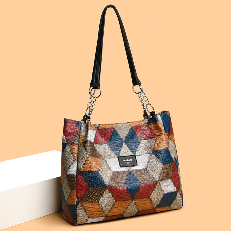 👜Bolsa de gran capacidad con estampado geométrico-ES