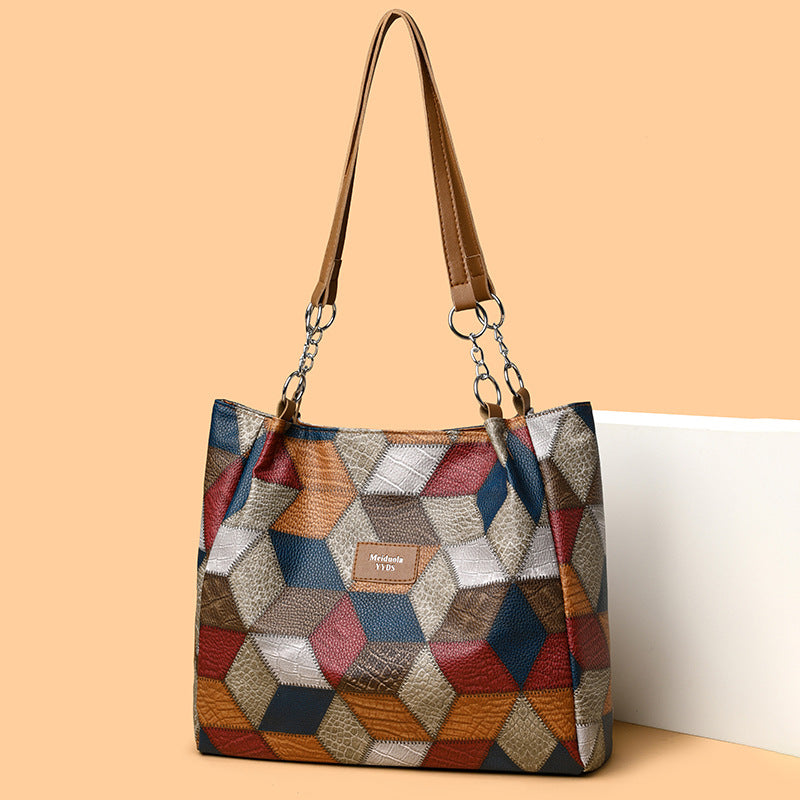 👜Bolsa de gran capacidad con estampado geométrico-ES
