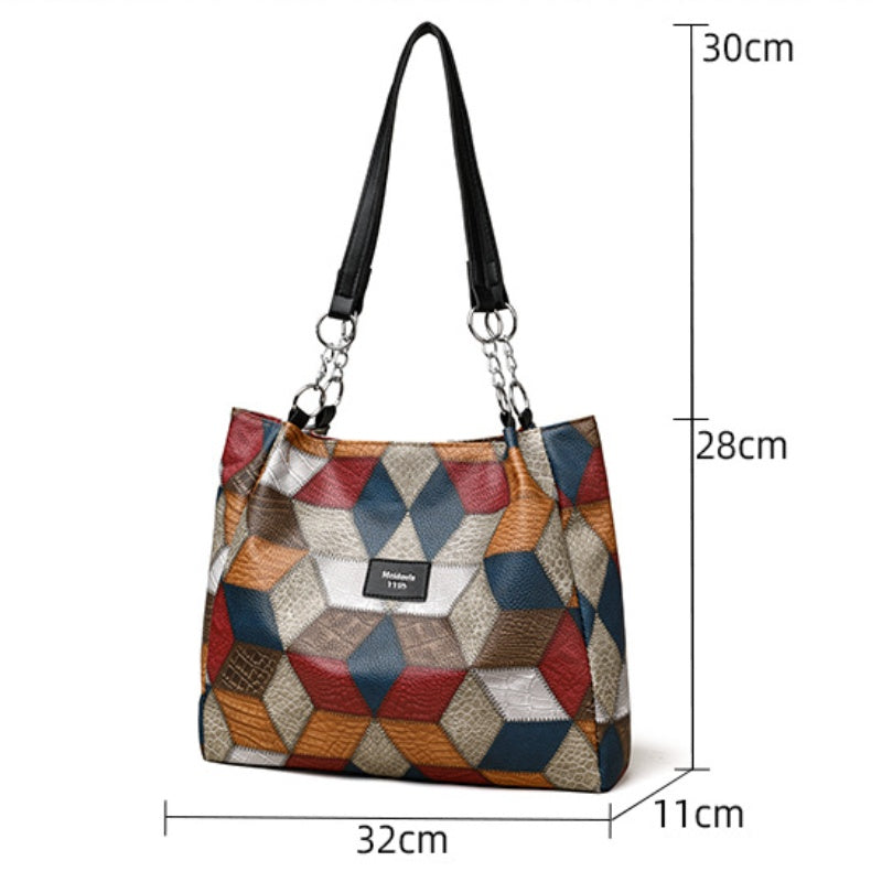 👜Bolsa de gran capacidad con estampado geométrico-ES