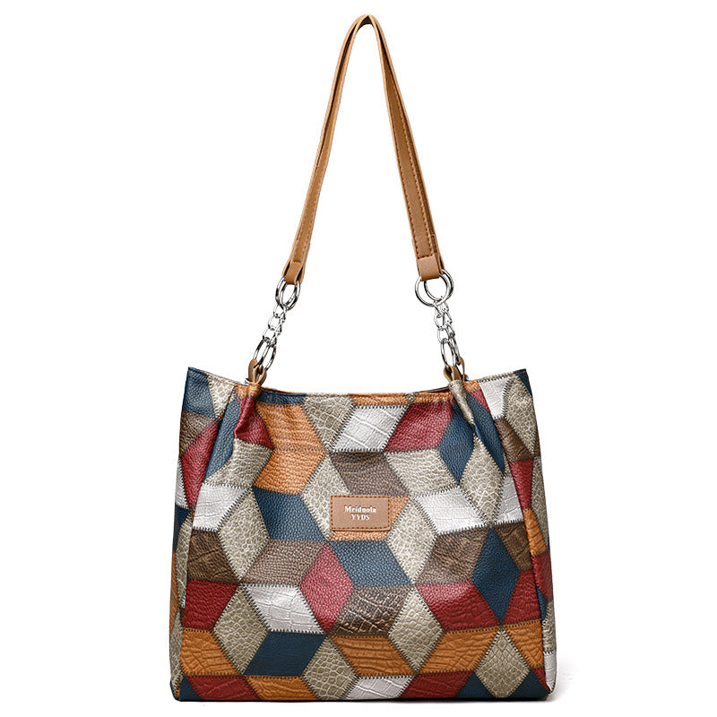 👜Bolsa de gran capacidad con estampado geométrico-ES