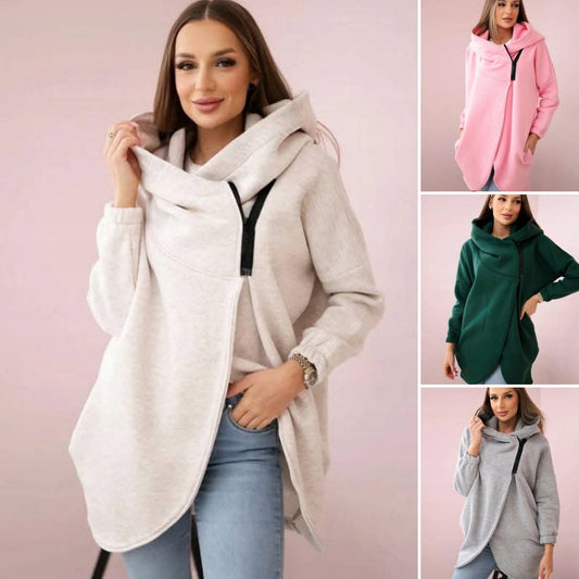😍 (S-4XL) 🌼 Γυναικείο oversized χοντρό φούτερ με κουκούλα-GR