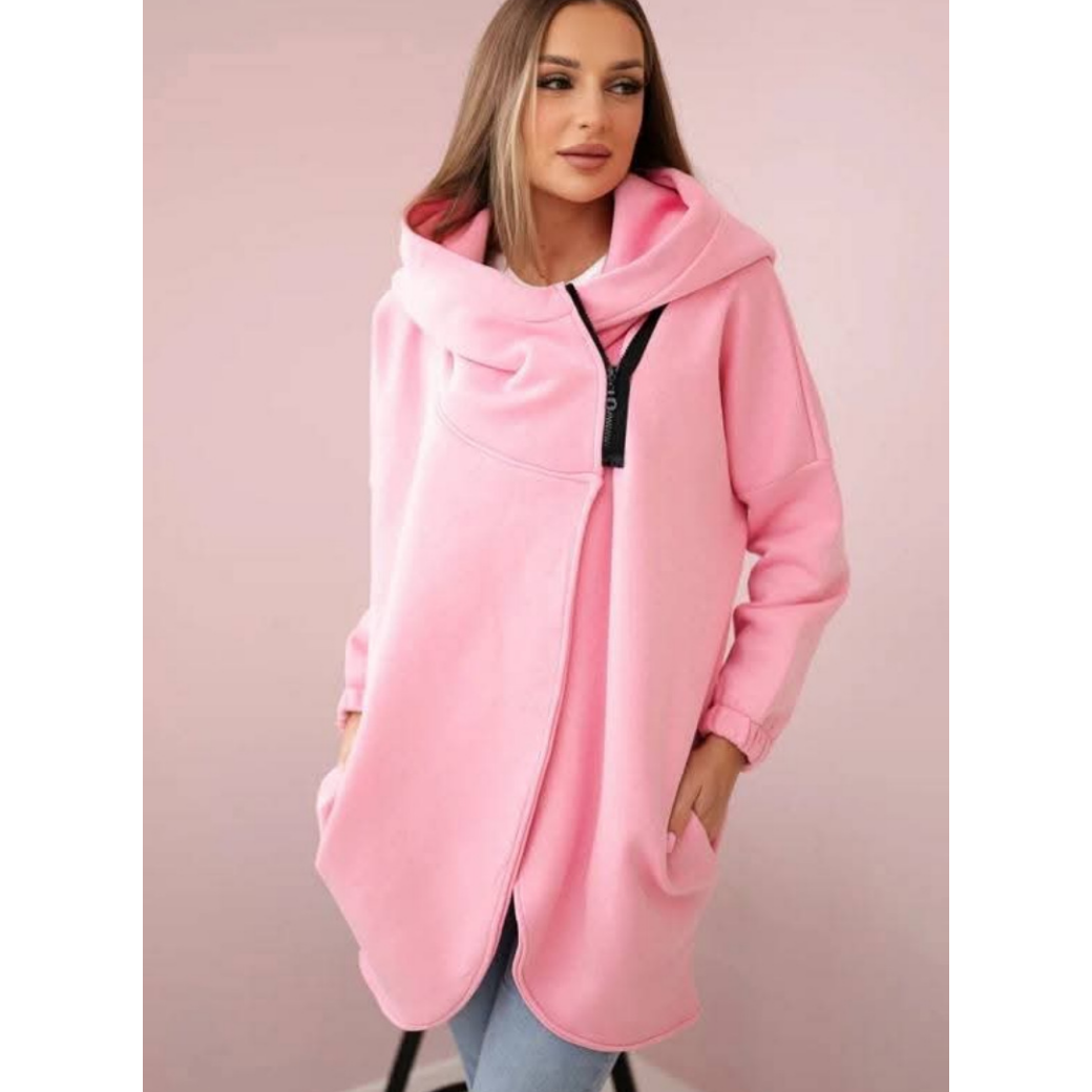 😍 (S-4XL) 🌼 Γυναικείο oversized χοντρό φούτερ με κουκούλα-GR