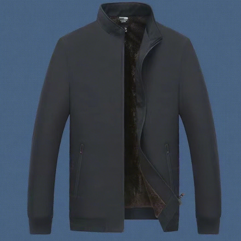 Μονόχρωμο ανδρικό ζεστό μπουφάν με φερμουάρ -💪Αντιρυτιδικό, αντιανεμικό, βρόχο και χιόνι!-GR