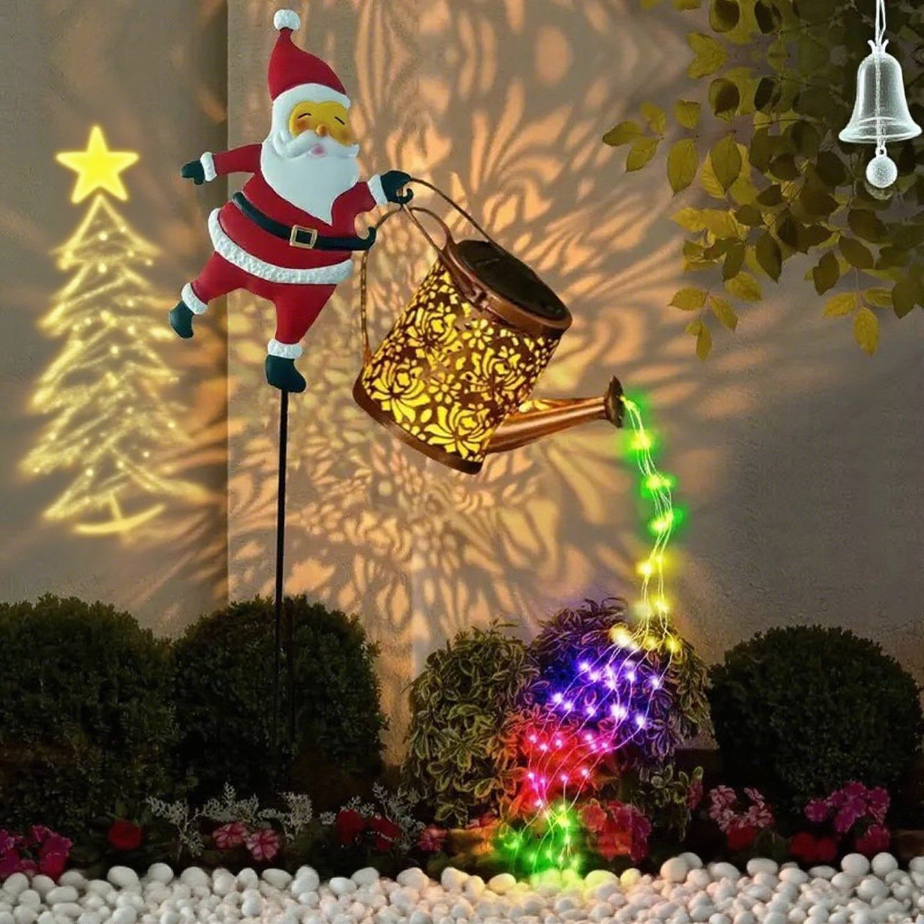 🎅 Božičkova solarna svetilka - Čarobna svetloba bo vaš vrt napolnila s prazničnim sijajem. ✨-SI