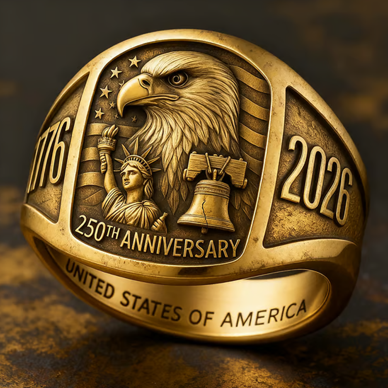 🎖️Erelio atminimo žiedas 250-osioms metinėms 1776–2026🦅-LT