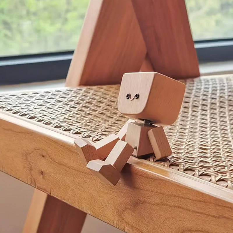 Adorable figurita de madera que se mueve con 12 expresiones faciales diferentes.-ES
