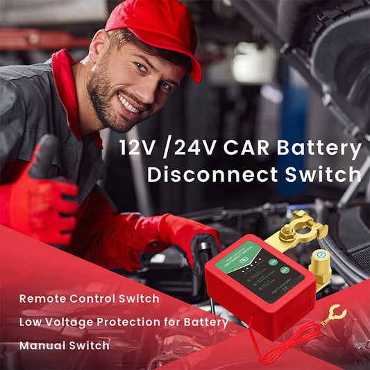 🚗⚡Nuotoliniu būdu valdomas 12 V / 24 V automobilio akumuliatoriaus atjungimo jungiklis🔋-LT