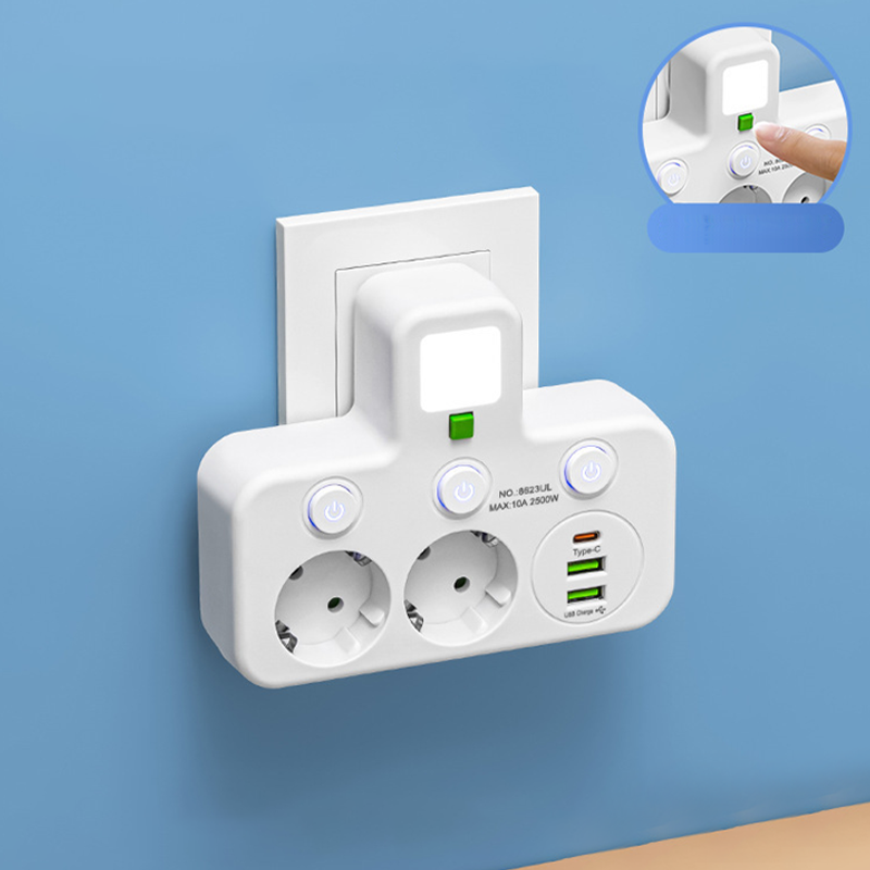 🔌⚡Έξυπνο καλώδιο τροφοδοσίας με θύρες USB (πρίζα EU)-GR