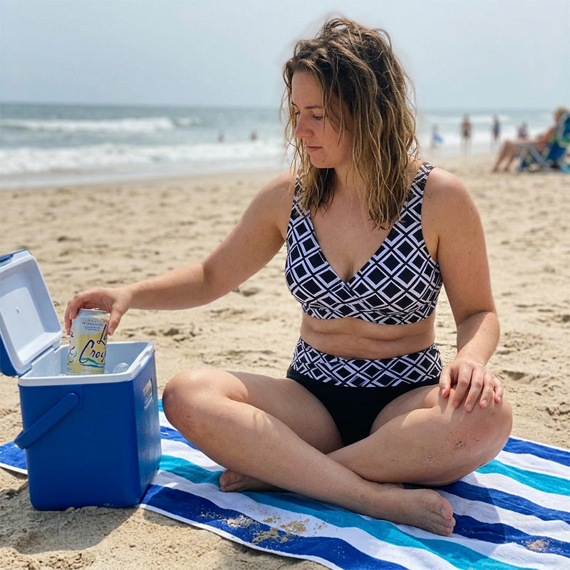 👙🌊Dwuczęściowy damski komplet bikini z wysokim stanem-EE