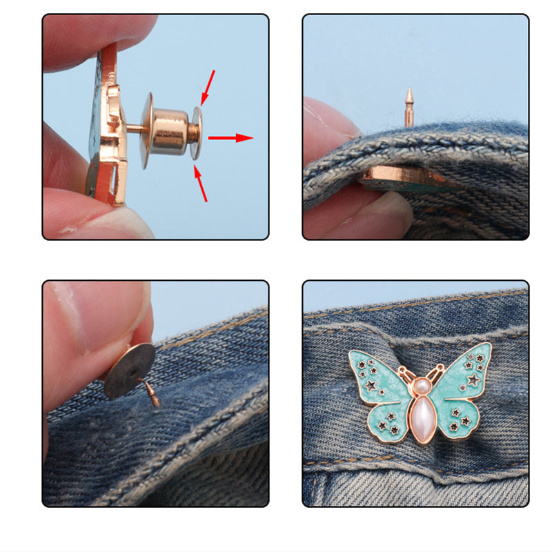 🌸🦋 Nuimama drugelio formos diržo sagtis - reguliuojama be įrankių, idealiai tinka džinsams, sijonams ir suknelėms✨👗-LT