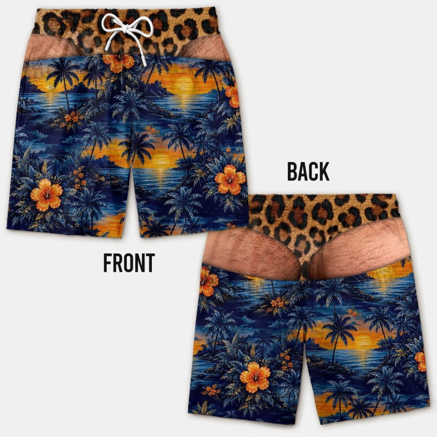 Smešne kopalke z lažno zadnjico - Novelty Prank Beach Shorts for Men-SI
