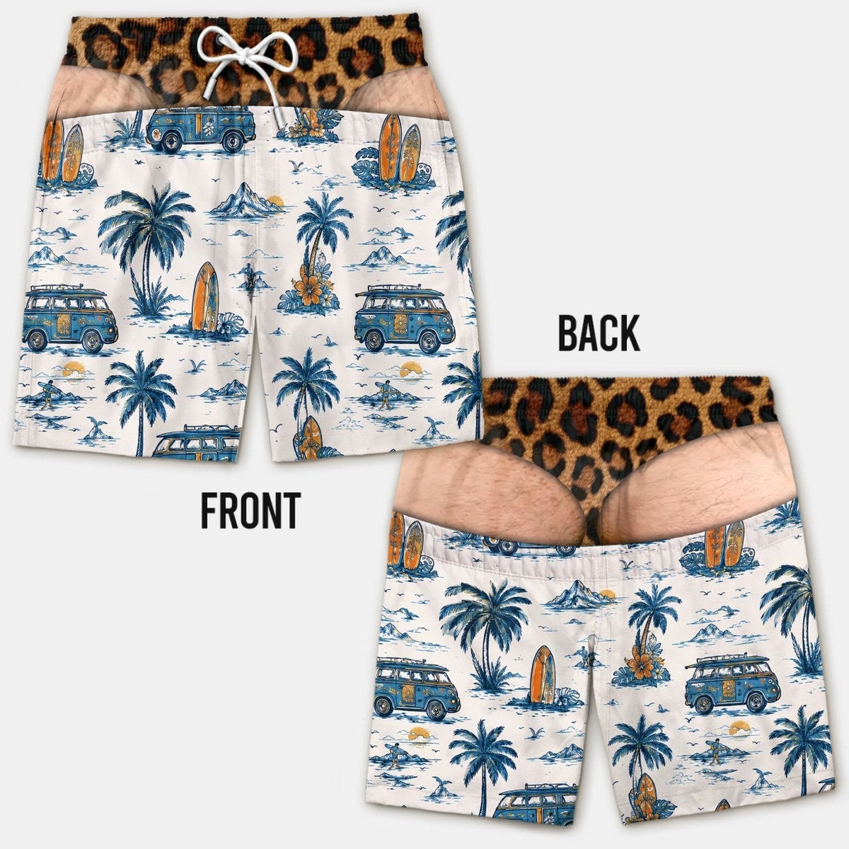 Smešne kopalke z lažno zadnjico - Novelty Prank Beach Shorts for Men-SI